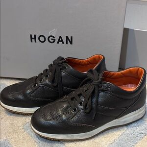 Hogan Women’s Brown Leather Athletic Sneakers Minimalist Design